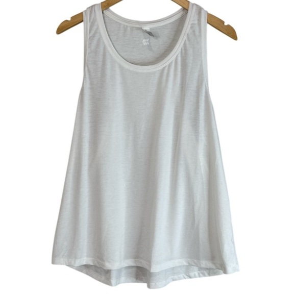 All in Motion Flowy Racerback Activewear Tank Top White Loose Fit Size L - Picture 2 of 10